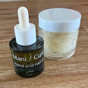 Hand mixed nail oil and sugar scrub set for aging hands